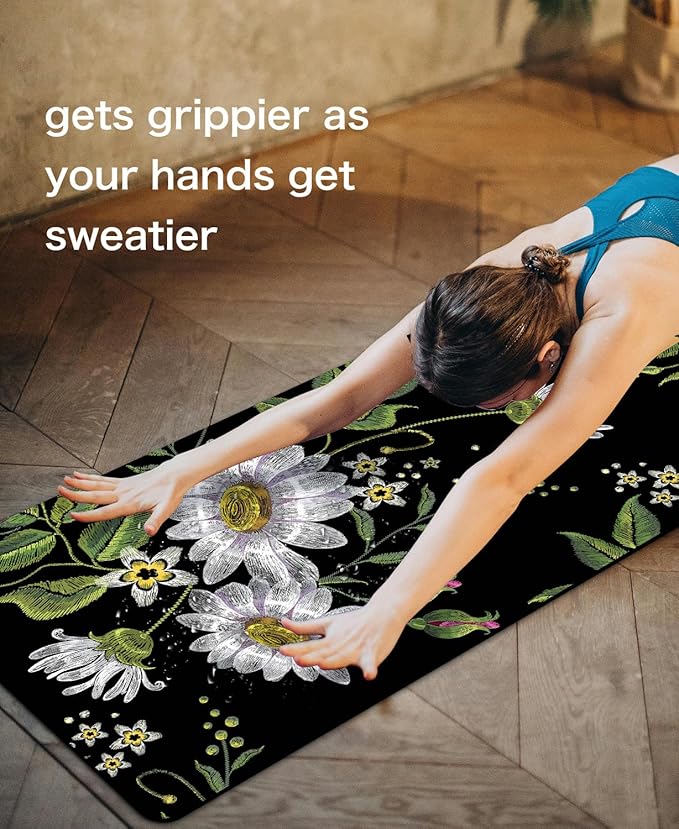 Non Slip Yoga Mat TPE Workout Mat for Men Women, Thick Workout Mat with Carrying Strap, Fitness Mats for Exercise, Yoga, Fitness, Pilates, Floor Workouts (72" x 24" x 6mm) - Bloomnest
