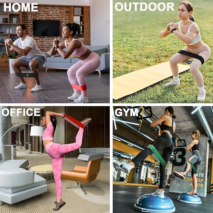Fabric Resistance Bands for Working Out, 3 and 4 Levels Booty Bands Long Resistance Bands for Women and Men | Elastic Bands for Exercise Bands Resistance Workout Bands Resistance - Bloomnest