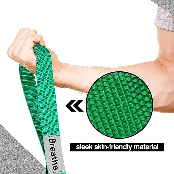 Stretching Strap Yoga Strap with 10 Loops, Non-Elastic Stretch Band for Physical Therapy, Flexibility, Exercise, Pilates, Dance & Gymnastics Workout - Bloomnest