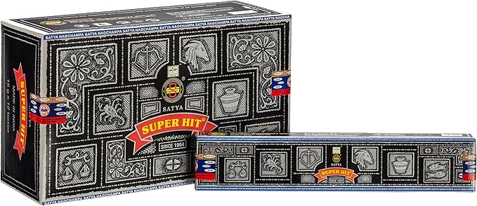 EARTH Satya Super Hit Premium Incense Sticks 15 GMS (Pack of 12) (Green Certified) Indian Perfumed Hand Made Agarbatti Perfect for Worship, Church, Aroma Therapy, Relaxation, Positivity Earth