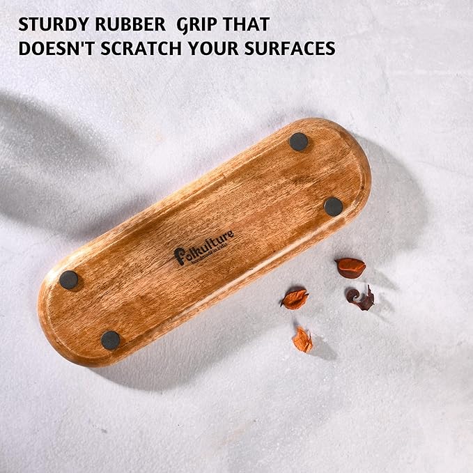 Folkulture Incense Holder or Burner, Modern Insense Stick Holder for Sticks, Insence-Stick | Incense Ash Catcher or Holder for Home, Wooden Incence Tray for Gifting, Yin Yang - 12 Inches