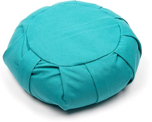 Myga Zafu Yoga Meditation Cushion with Washable Cover - Floor Cushion Pillow with Natural Buckwheat Filling - Soft Round Cotton Design for Meditating or Pranayama Exercises - Bloomnest