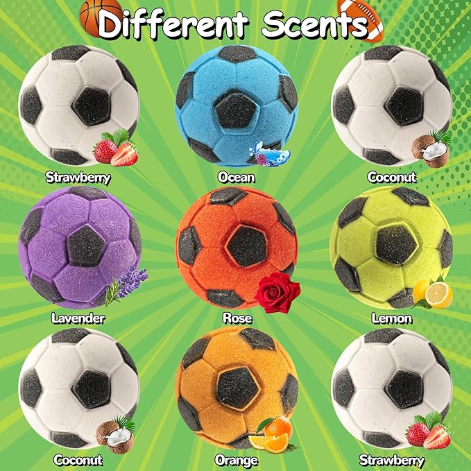 Bath Bomb Gift Set with Surprise Toys Inside 9 Pack Organic Bath Bombs for Kids, Kids Safe Handmade Fizzy Balls for Kid Bubble Bath Ideal Birthday Gift for Boys & Girls - Bloomnest
