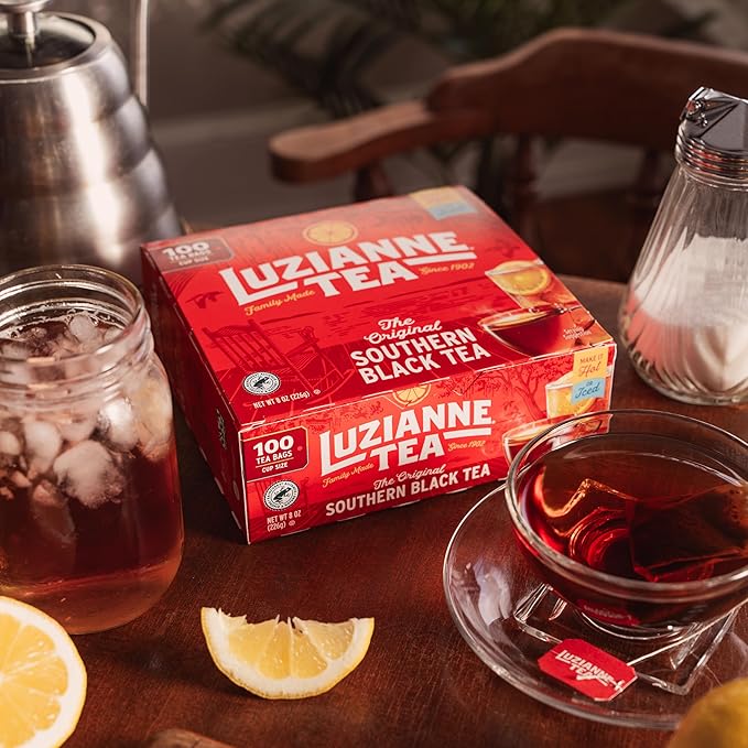 Luzianne Unsweetened Iced Tea Bags, Family Size, 100ct Box (Pack of 1) - Bloomnest