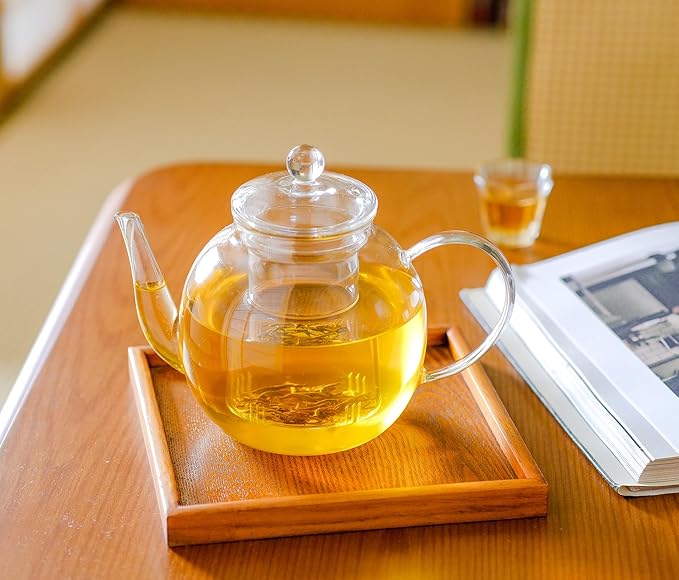 1530 ml/52 oz Large Glass Teapot with Removable Infuser, Clear Tea Kettle Stovetop Safe for Loose Leaf and Blooming Tea, Tea Lover's Choice - Bloomnest