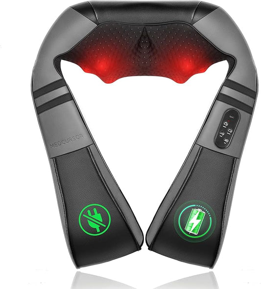 Medcursor Neck Massager with Heat for Pain Relief Deep Tissue, Rechargeable, Shiatsu Neck and Shoulder Massager, Ideal Choice for Men, Women, Mom & Dad - Bloomnest