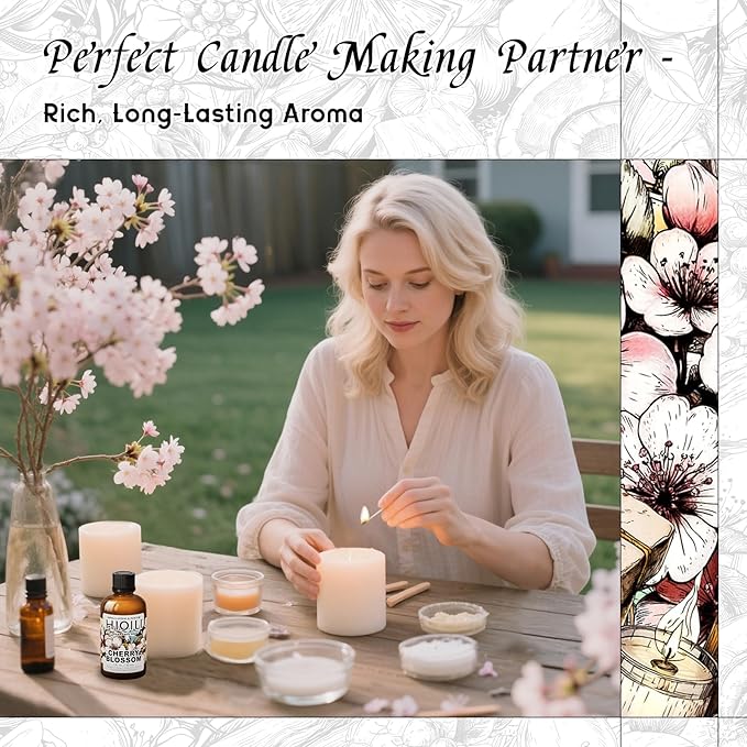 HIQILI Cherry Blossom Fragrance Oil, Floral Perfume Oil, Candle Scents for Candle Making, for Diffuser & Fresh Spray, Long-Lasting Scent - 1 Fl Oz HIQILI