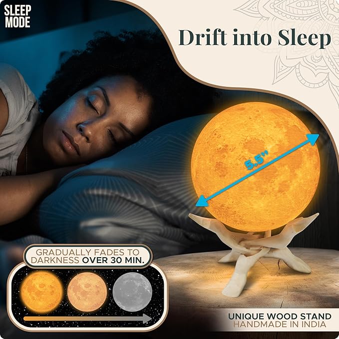 Zen Moon Lamp - Visual Meditation Light for Relaxation and Mindfulness - Guided Breathing Night Light - Spiritual Christams Gifts for Women, Mom, Best Friend 2025 - Unique Decor for Bedroom (5.5 inch) - Bloomnest