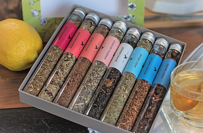 eat.art Tea Botanics | Globally Sourced Herbal Tea Sampler Gift Set | 8-Pack Gift Set - Bloomnest