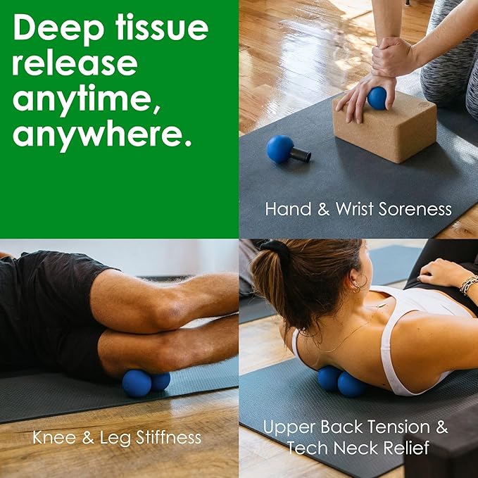 Rodo 2-in-1 Firm Peanut & Lacrosse Ball Roller | Deep Tissue Massage Tool for Fascia, Plantar Fasciitis, HIPS & Back | Mobility & Recovery Roller | Compact, Travel-Friendly, Pilates, Therapy Ready - Bloomnest