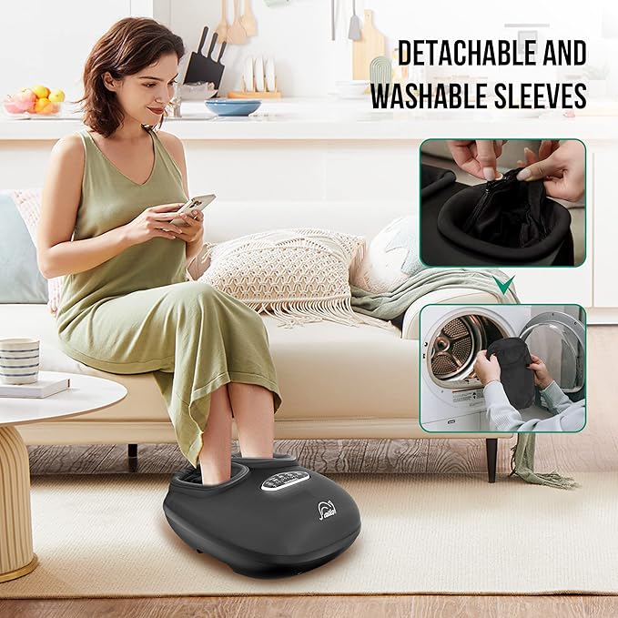 Snailax Shiatsu Foot Massager with Heat, Deep Kneading, Compression, Vibration, Feet Massager Machine for Plantar Fasciitis, Neuropathy, Foot Warmer Under Desk, Size 13, Gifts for Men, Women - Bloomnest