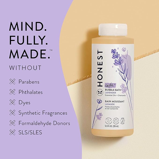 The Honest Company Foaming Bubble Bath Gentle Tear-Free Hypoallergenic Baby Wash with Naturally Derived Ingredients Lavender Calm 12 fl oz - Bloomnest
