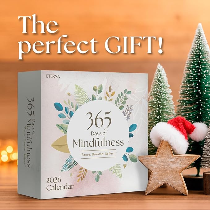 2026 Mindfulness Daily Desktop Calendar | Day To Day Tear Off Calendar with 365 Positive Affirmation Exercises for a Year of Calm Self Care, Box Calendar Gift For Women, Christmas Stocking Stuffer Gift for Home or Office