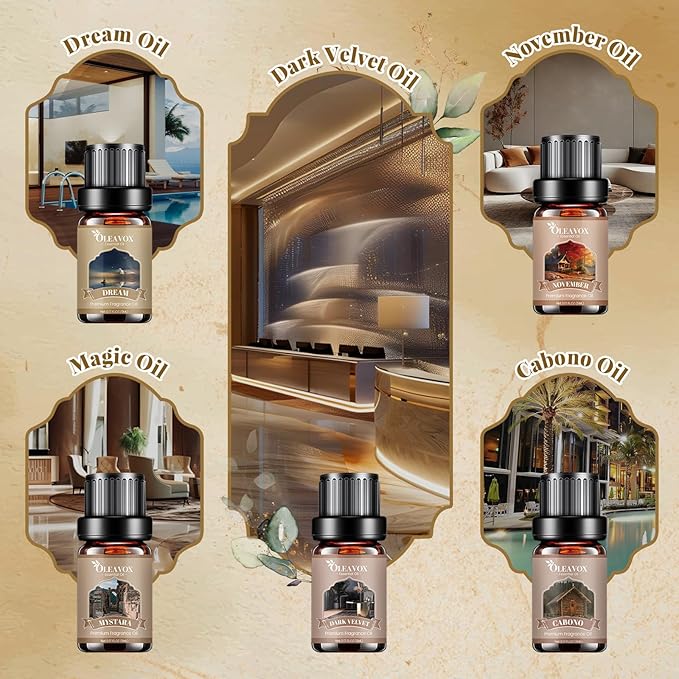 Hotel Diffuser Oils Gift Set, Luxury Fragrance Oil Blend, Hotel Essential Oils for Diffusers for Home, Candle & Soap Making Scents, More 10x5ml Scented Oil, Aromatherapy Oils Kit - Bloomnest