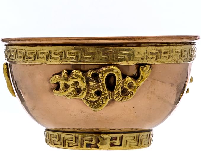 Alternative Imagination Dragon Copper Bowl - Offering Bowl For Altar Use, Ritual Offerings, Witchy Home Decor - Incense Holder for Incense Cones, White Sage, Palo Santo Sticks - 3 Inches Wide - Bloomnest