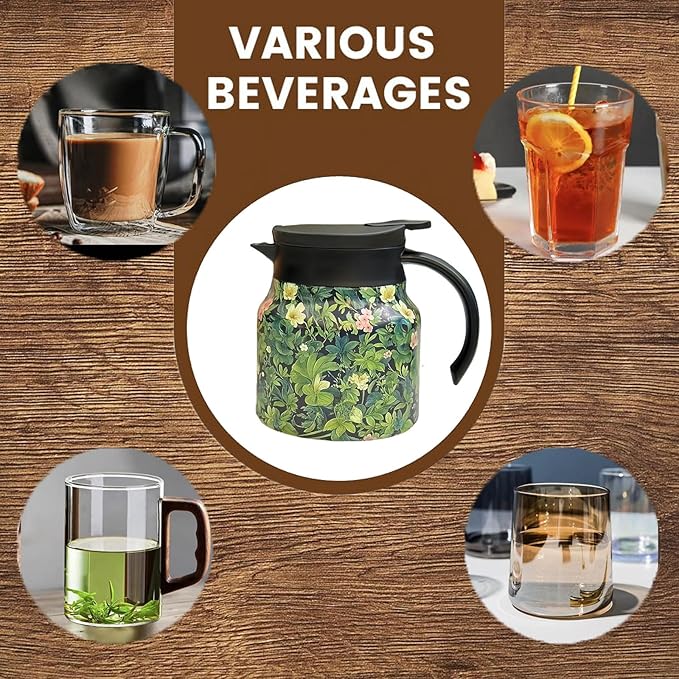 thermal teapot with infuser,Tea Pot with Infusers for Loose Tea,1000ML Thermal Teapot with Removable Infuser & Lid (A) - Bloomnest