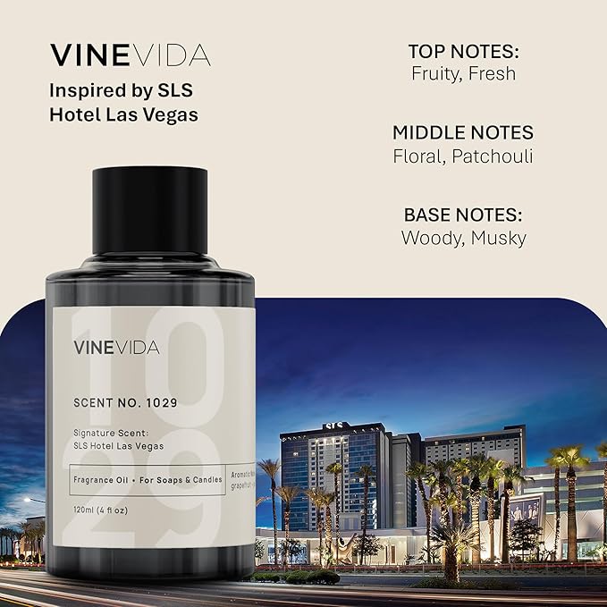 VINEVIDA Scent NO. 1029 Fragrance Oil for Cold Air Diffusers - 120mL (4oz) - Inspired by: SLS Hotel Las Vegas Hotel Fragrance Diffuser Oil - Hotel Scents for Home - Diffuser Oil VINEVIDA