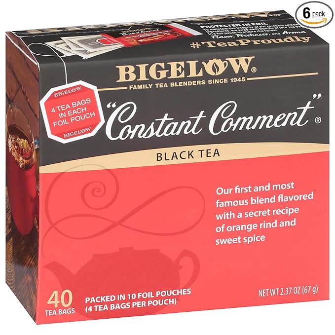 Bigelow Tea Constant Comment Caffeinated Black Tea Bags, 40 Count, Pack of 6 - Bloomnest