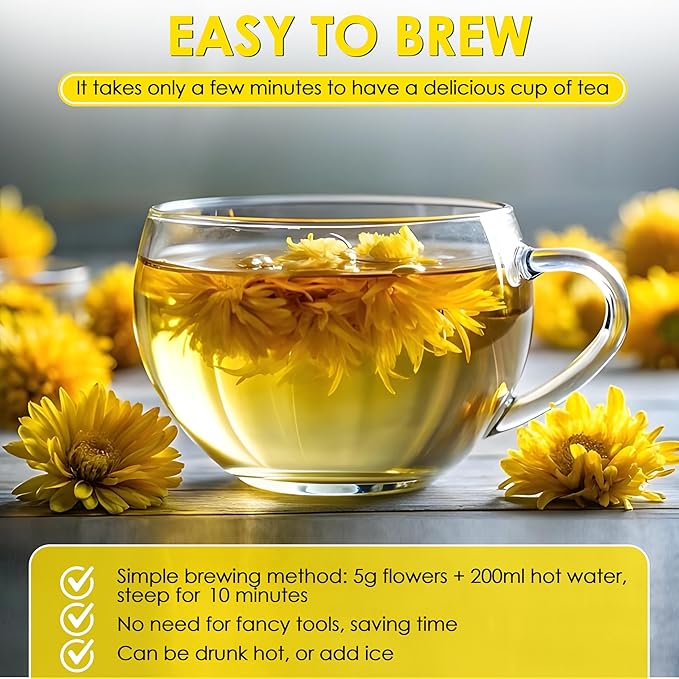 Nhat Anh Farm - Premium Dried Chrysanthemum - 3,5oz(100g) Dried Chrysanthemum Flowers - 100% Natural & Pure - Sugar/Caffeine/Gluten Free. For Making Tea - Bloomnest