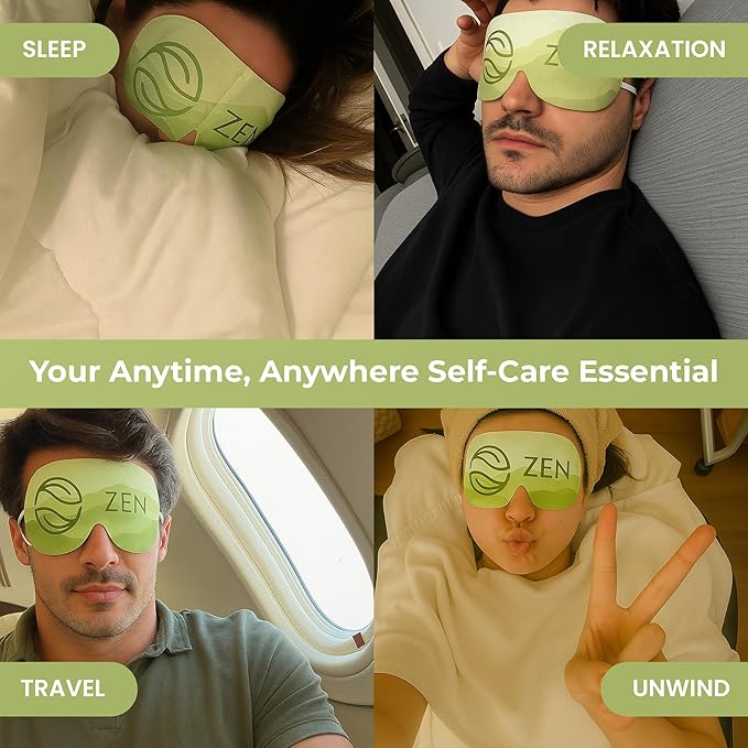Body Restore Heated Eye Mask for Dry Eyes 5 Pack – Self Heating Warm Compress, Valentines Day Gifts for Her and Him, Birthday Gifts for Women and Men, Stye Eye Treatment, Relaxation – Green Tea - Bloomnest