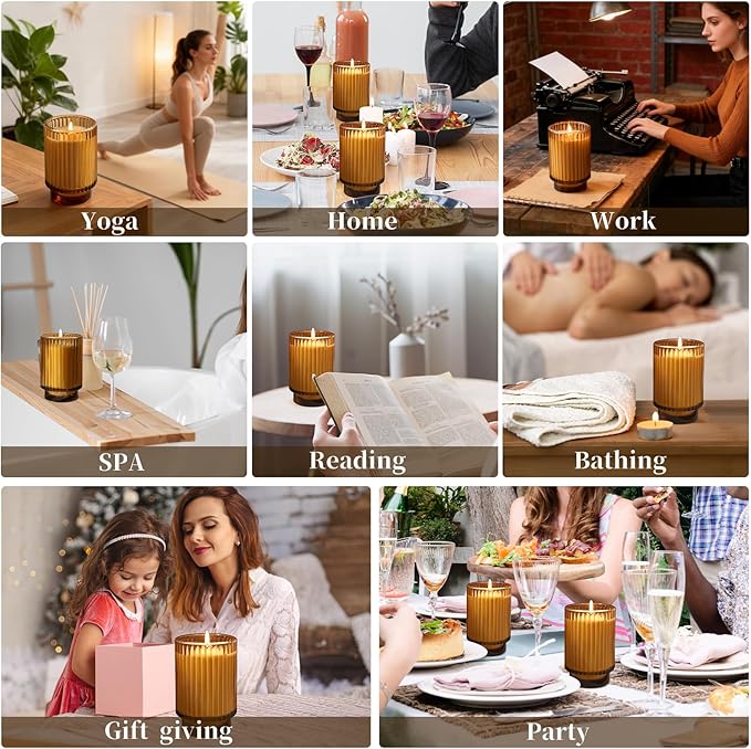 Apple Cinnamon Scented Candle Fall Candles, 70 Hours Long Burning Natural Soy Candle, Autumn Candle Gift, Luxury Candles Gifts for Women & Men, House Warming Gift - Bloomnest