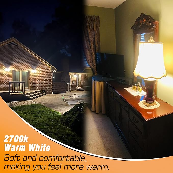 1.57 x 4.92 inch Big E26 15W LED Bulbs 2700K Warm White 2000 Lumen 150 Watt Equivalent Incandescent Bulbs for Outdoor Home attic Corridor Garage Indoor Candelabra Ceiling Fan Bulbs,Non-dimmable,2 Pack - Bloomnest