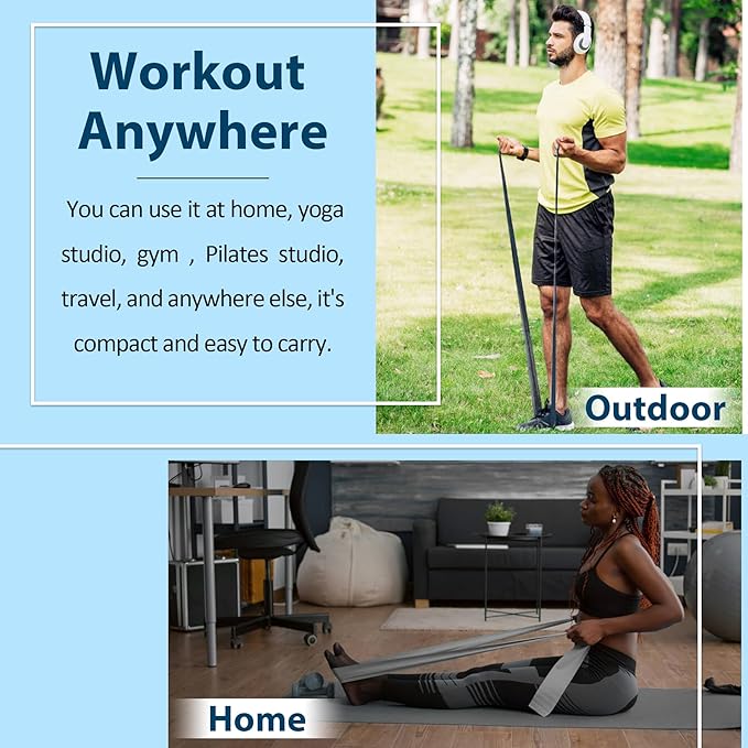 Resistance Bands for Working Out, Physical Therapy Bands, Latex Free Elastic and Exercise Bands Set for Stretching, Suitable for Rehab, Yoga, Pilates, Gym, Home Exercise - Bloomnest