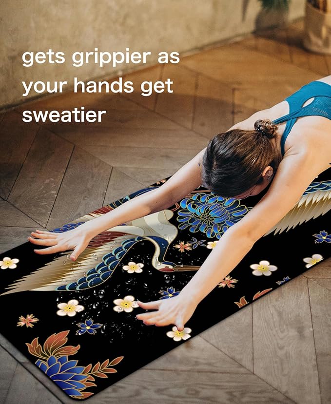Non Slip Yoga Mat TPE Workout Mat for Men Women, Thick Workout Mat with Carrying Strap, Fitness Mats for Exercise, Yoga, Fitness, Pilates, Floor Workouts (72" x 24" x 6mm) - Bloomnest
