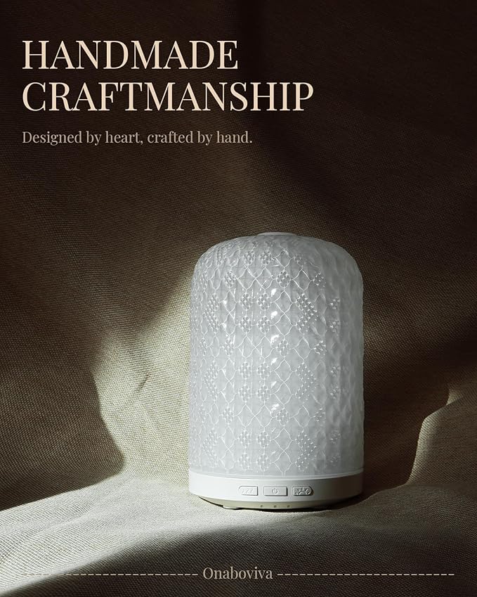 Essential Oil Diffuser – 2.4MHz Ultrasonic Aromatherapy Diffuser, Health Night Light, Timer & Auto Shut-Off, BPA-Free, 120ml Glass Oil Diffuser for Home, Office, Spa, Yoga - Bloomnest