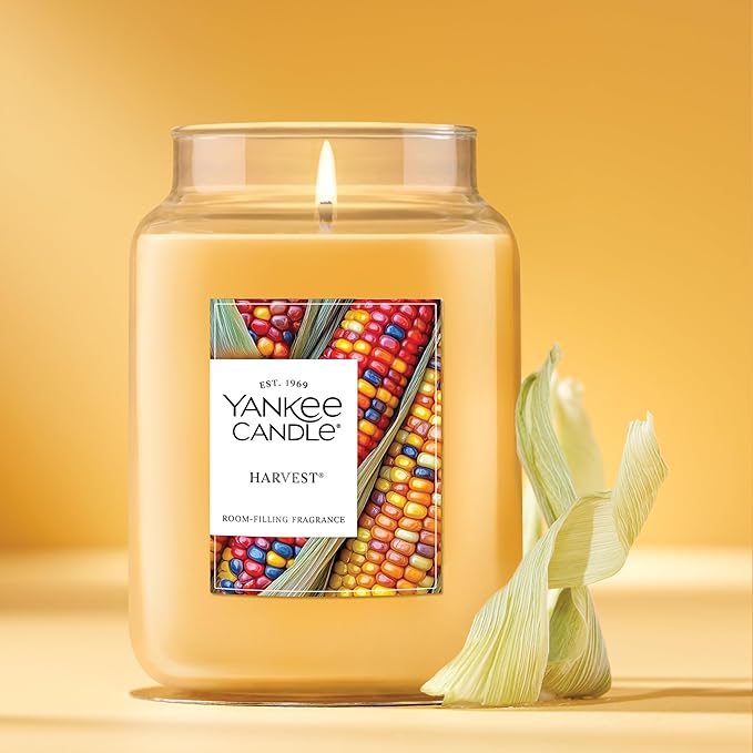 Yankee Candle Harvest, Fall Scented Candle, 22oz Large Jar with up to 150 Hour Burn Time - Bloomnest