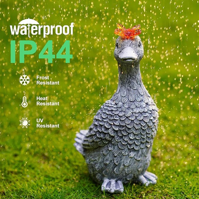 Solar Garden Statue Goose Figurine – Outdoor Decoration with Butterfly for Garden Yard Lawn Home Decor Outside : Unique Gifts for Mom Grandma - Bloomnest