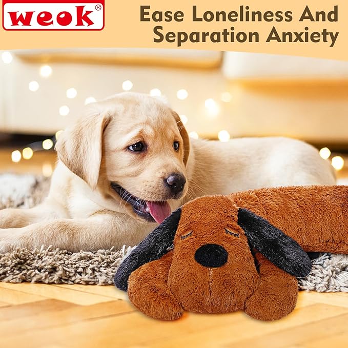 Puppy Heartbeat Toy for Separation Anxiety Relief, Heartbeat Stuffed Animal Anxiety Calming Behavioral Aid Plush Toy for Dogs Cats Pets - Bloomnest