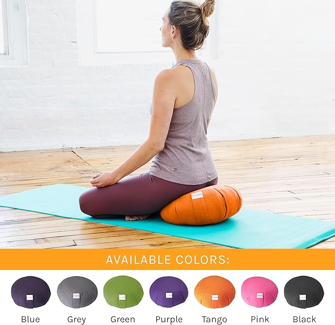 Meditation Cushion Sol Living Yoga Floor Pillow 100% Cotton Floor Cushion Removable Cover Firm Comfort Yoga Floor Cushion Seating for Adults Machine Washable Zafu Meditation Pillow Pouf Bolster Pillow