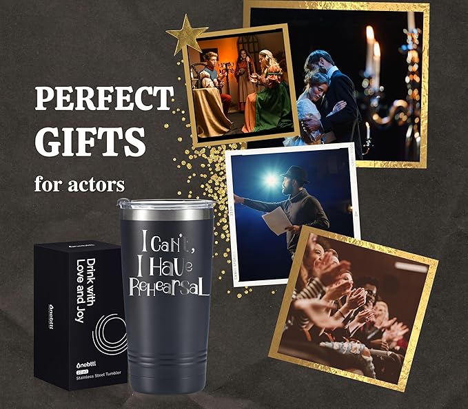 Onebttl Theater Gifts, Broadway Gifts for Musicians, Actors and Music Teacher on World Theatre Day, Birthday and Chistmas, 20 oz Insulated Stainless Steel Tumbler - REHEARSAL - Bloomnest