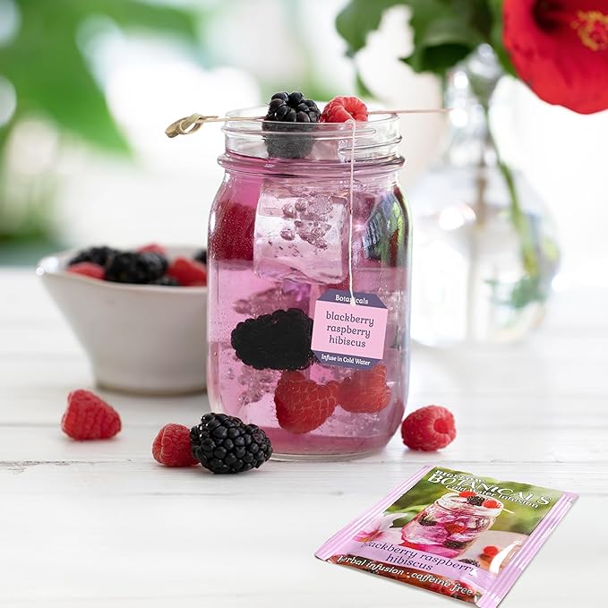 Bigelow Botanicals Cold Water Infusion Blackberry Raspberry Hibiscus Herbal Tea, Caffeine Free Tea with Blackberry and Raspberry Flavor, 18 Count Box (Pack of 6), 108 Total Tea Bags - Bloomnest