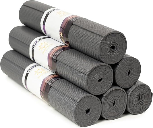 Sunshine Yoga Voyage Yoga Mat, 6 Pack, 72" x 24" Professional Studio and Gym Bulk Yoga Mats, 5mm Thick, Durable, Anti-Tear, Non Slip Fitness and Exercise Mats - Bloomnest