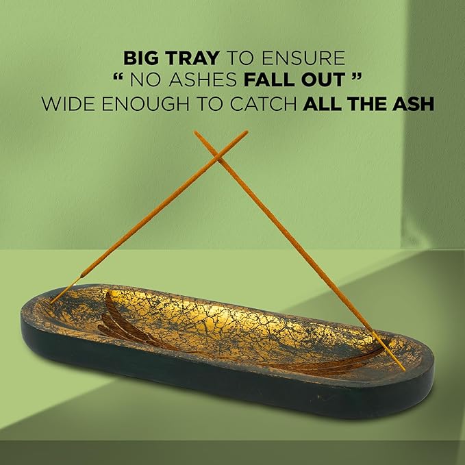 raajsee Incense Holder Hand Carved-Incense Burner Holder –Ash Catcher - Incense Stick Holder - Meditation & Yoga - Great Gift for Any Occasion Size 11x4 inch - Bloomnest