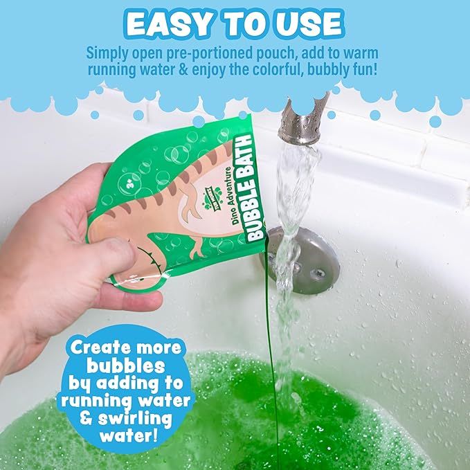 Tub Works® Magical Kids Bubble Bath, Variety 12 Pack | Creates Colorful Water & Tons of Bath Bubbles | Nontoxic | Character-Themed Bubble Bath for Kids | Green, Blue & Orange Bath Colors - Bloomnest