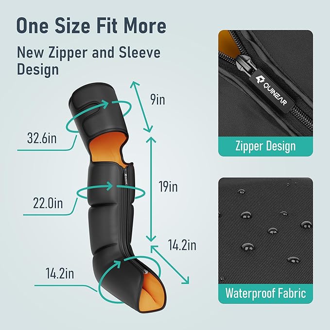 QUINEAR Leg Massager with Compression, 3-in-1 Foot Calf & Thigh Massager and Compression Therapy with Timer, Leg Massage Boots for Circulation and Pain Swelling Edema Relief, FSA-HSA Eligible - Bloomnest