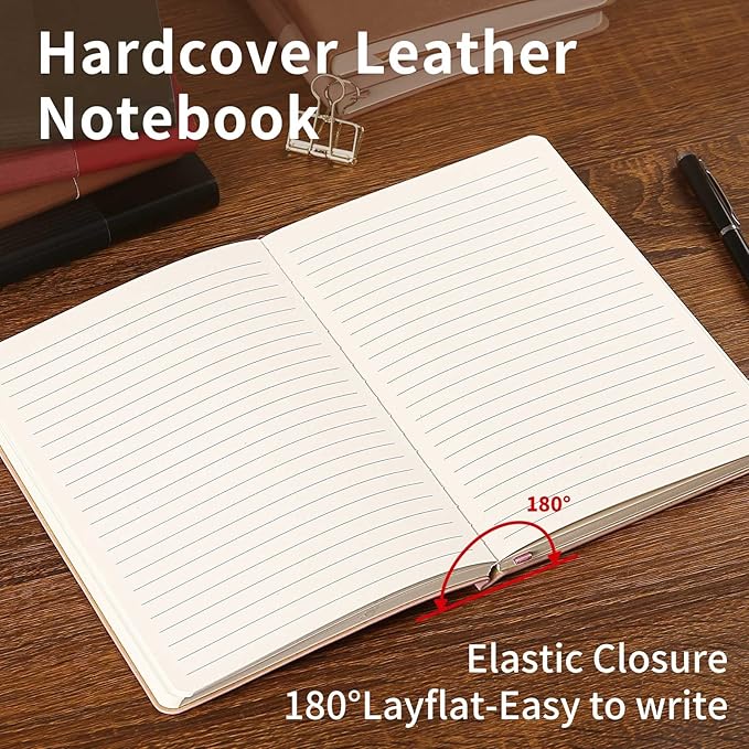 Lined Journal Notebook for Work College Ruled Note Book 7.2"x9.6" B5 PU Leather Daily Journaling 160 Pages for Women Men Writing Home School Supplies Business (Red) - Bloomnest