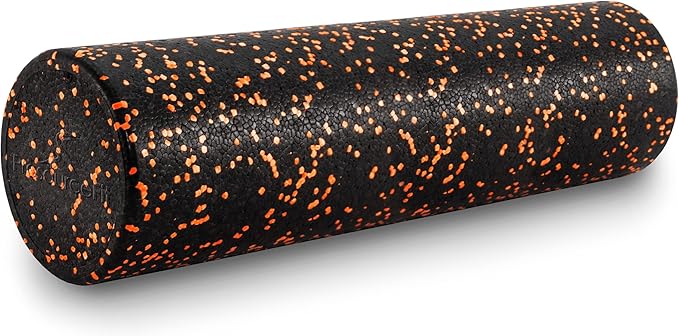ProsourceFit High Density Foam Rollers 12 - inches Long, Firm Full Body Athletic Massage Tool for Back Stretching, Yoga, Pilates, Post Workout Muscle Recuperation, Black/Blue - Bloomnest