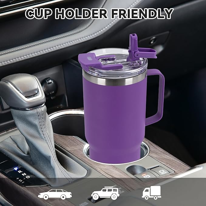 HASLE OUTFITTERS 30oz Tumbler Bulk with Handle, Insulated Travel Coffee Mug Set with Handle Leak-Proof Double Wall Stainless Steel Vacuum Tumblers Pack Metal Cup for Hot and Cold Drink - Bloomnest