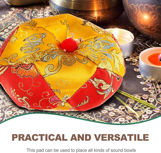 2pcs Buddhist Sound Bowl Cushion Pad Tibetan Singing Bowl Holder for Meditation Durable Embroidered Design Essential Buddhist Accessory - Bloomnest