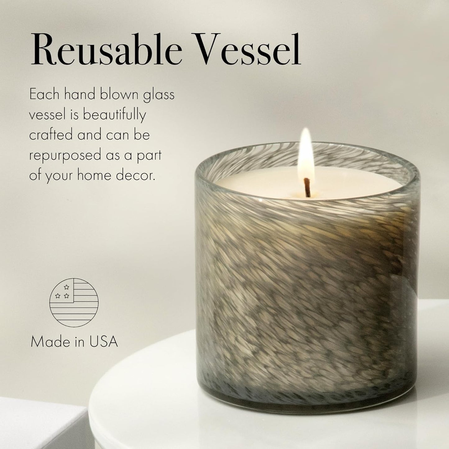 LAFCO New York Signature Candle, Paradiso Fig - 15.5 oz - 90-Hour Burn Time - Reusable, Hand Blown Glass Vessel - Made in The USA