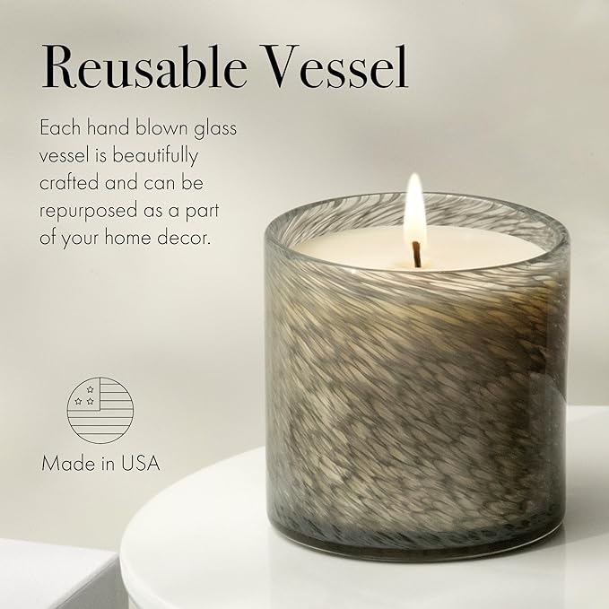 LAFCO New York Signature Candle, Paradiso Fig - 15.5 oz - 90-Hour Burn Time - Reusable, Hand Blown Glass Vessel - Made in The USA - Bloomnest