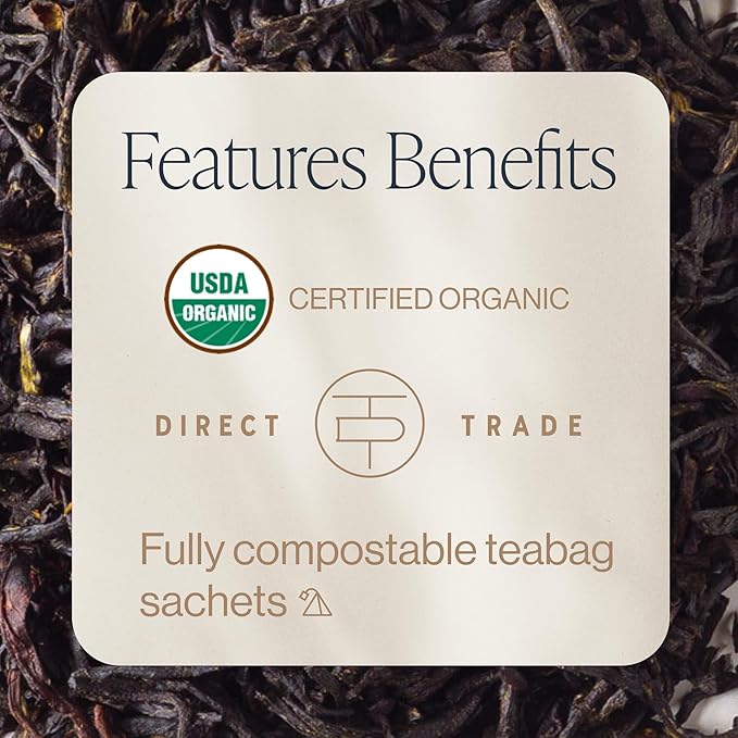 Rishi Tea Immune Support/USDA Certified Organic/Caffeinated Black Herbal Tea with Citrus Flavors for Taste, Earl Grey, 1.74 Oz - Bloomnest