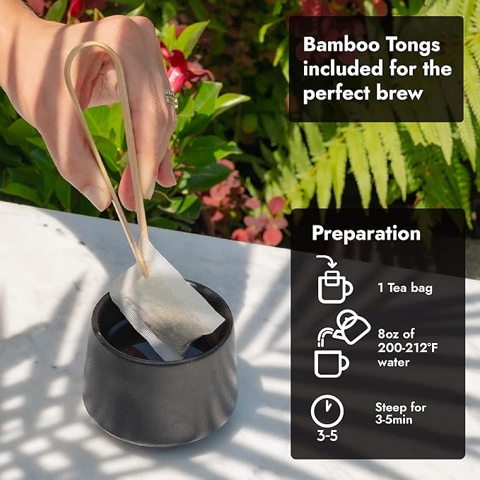 Vital Bloom Black Tea, 120 Count Tea Bags, Smooth, Flavourful, and Robust, Enjoy Hot or Cold Brew, Bleach Free Tea Bags, Non GMO (Free Bamboo Tongs Included) - Bloomnest