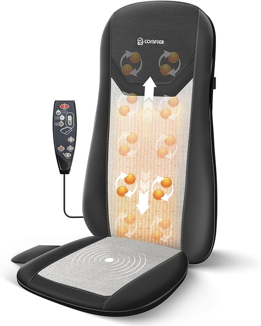 COMFIER Shiatsu Massage Seat Cushion with Heat,Full Back Massager for Chair with 2 Shiatsu Speeds,Heated Chair Massage Pad with Spot,Massage Seat Pad for Home or Office Use - Bloomnest