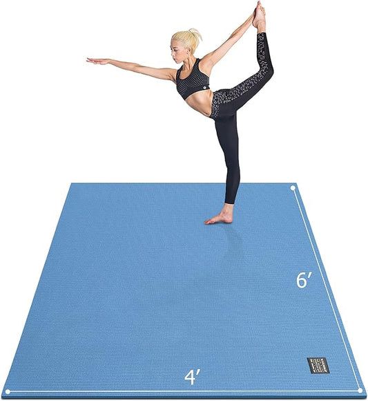 GXMMAT Large Yoga Mat 6'x4'/6'x6'/7'x5'(7mm/9mm), Extra Thick Workout Mats for Home Gym Flooring,Ultra Comfortable Non-Slip Quick Resilient Barefoot Wide Exercise Mat for Pilates,Stretching,Meditation