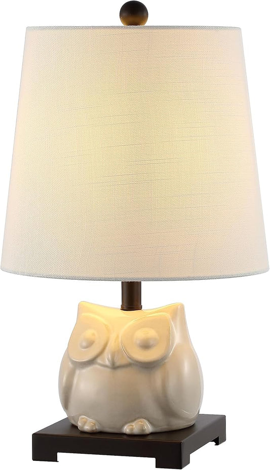 JONATHAN Y JYL3014B Justina 16" Ceramic Mini LED Table Lamp, Cottage,Transitional for Bedroom, Living Room, Office, Kids Room, Entryway, College Dorm, Bookcase, LED Bulb Included, Antique White - Bloomnest